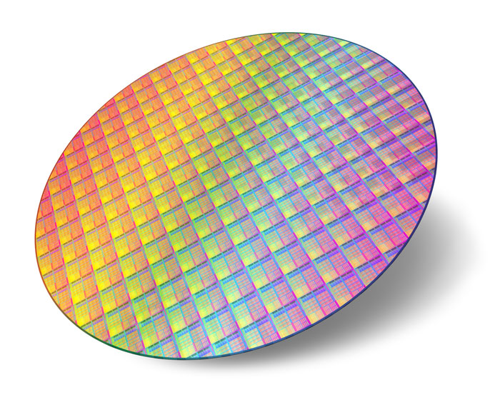 Silicone wafer with processor cores